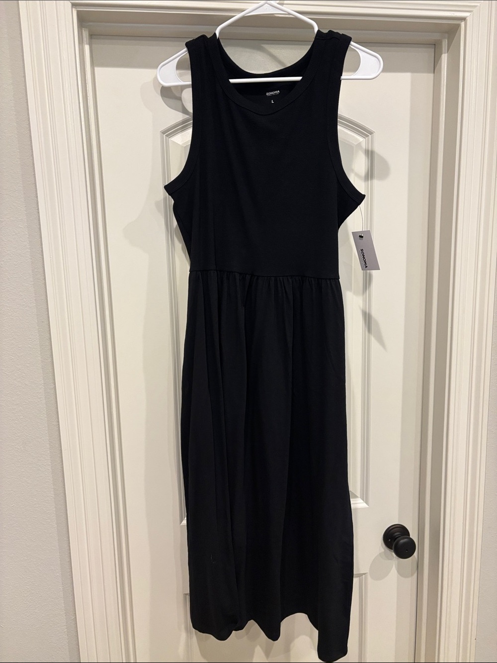 Sonoma Black Sleeveless Tank Midi Dress